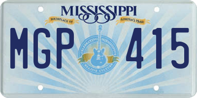 MS license plate MGP415