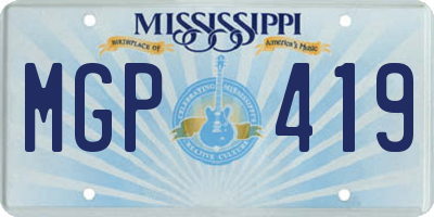 MS license plate MGP419