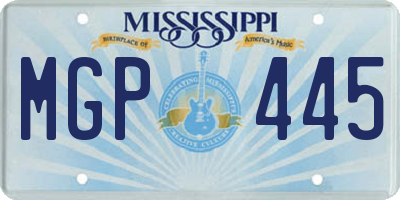 MS license plate MGP445