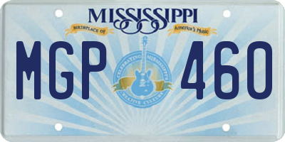 MS license plate MGP460