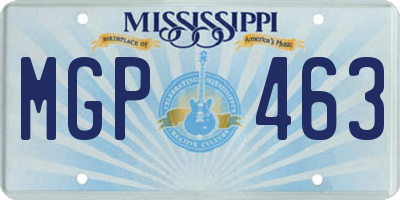 MS license plate MGP463