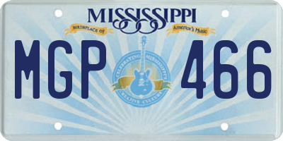 MS license plate MGP466