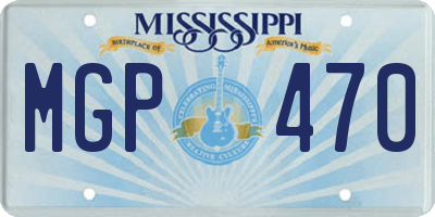 MS license plate MGP470