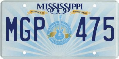 MS license plate MGP475
