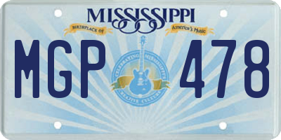 MS license plate MGP478