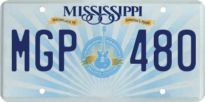 MS license plate MGP480