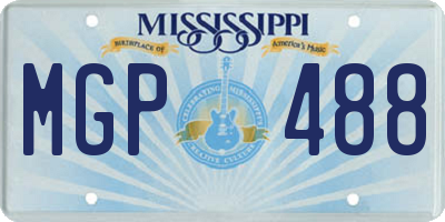 MS license plate MGP488