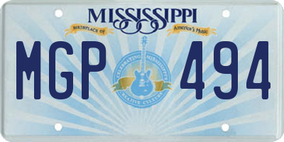 MS license plate MGP494
