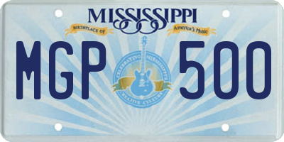 MS license plate MGP500