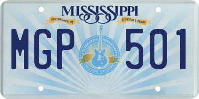 MS license plate MGP501