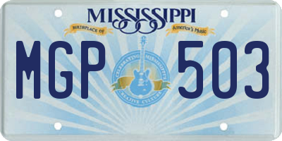 MS license plate MGP503
