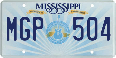 MS license plate MGP504