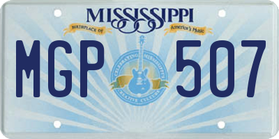 MS license plate MGP507