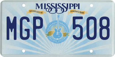 MS license plate MGP508