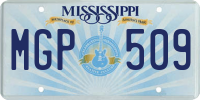 MS license plate MGP509