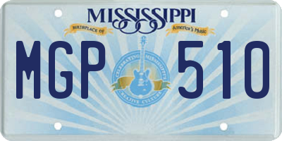 MS license plate MGP510