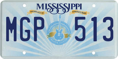 MS license plate MGP513