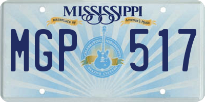 MS license plate MGP517