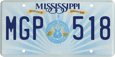 MS license plate MGP518
