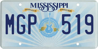 MS license plate MGP519