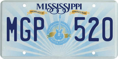 MS license plate MGP520
