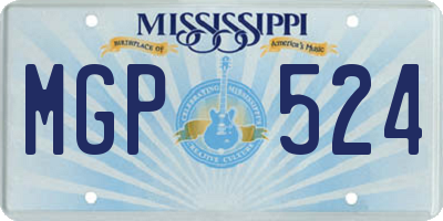 MS license plate MGP524