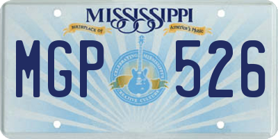 MS license plate MGP526