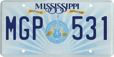 MS license plate MGP531
