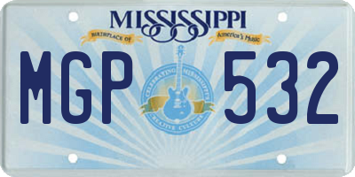MS license plate MGP532