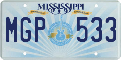 MS license plate MGP533