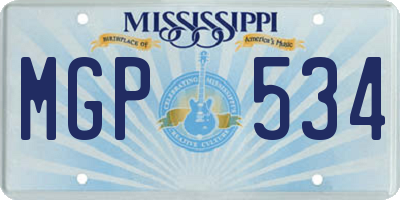 MS license plate MGP534