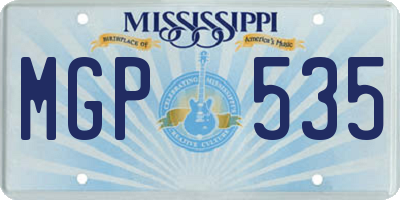 MS license plate MGP535