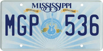 MS license plate MGP536