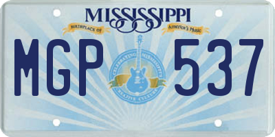 MS license plate MGP537