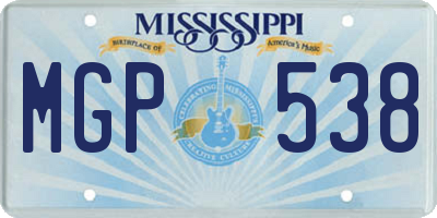 MS license plate MGP538
