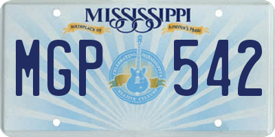MS license plate MGP542