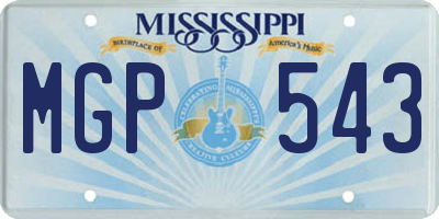 MS license plate MGP543