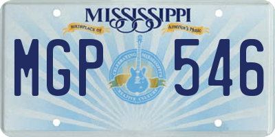 MS license plate MGP546