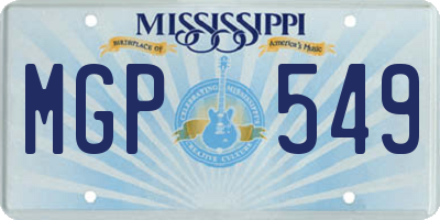 MS license plate MGP549
