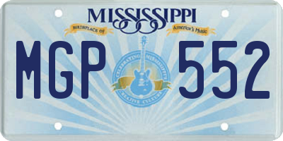 MS license plate MGP552