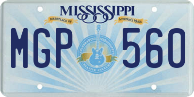 MS license plate MGP560