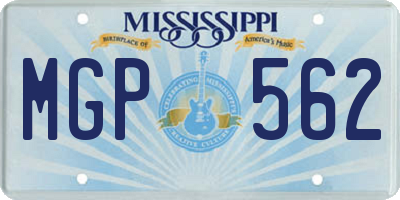 MS license plate MGP562