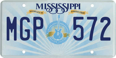 MS license plate MGP572