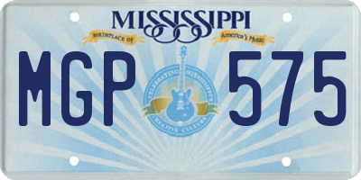 MS license plate MGP575