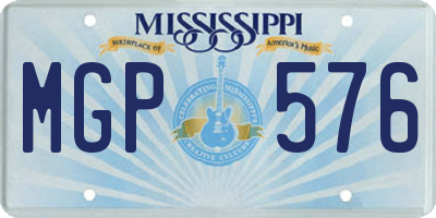 MS license plate MGP576