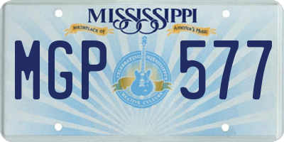 MS license plate MGP577