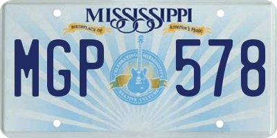 MS license plate MGP578