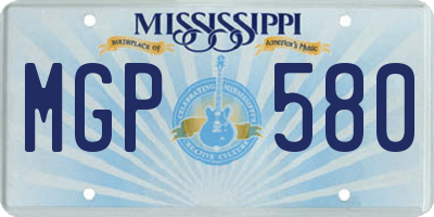 MS license plate MGP580
