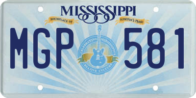 MS license plate MGP581
