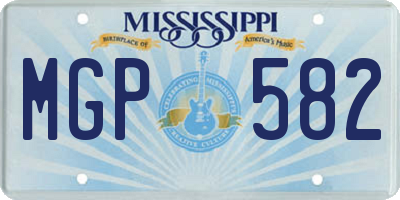 MS license plate MGP582